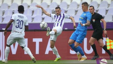 Horváth Róbert 200. NB I-es asszisztálása során az Újpest FC - Mezőkövesd Zsóry FC mérkőzésen.