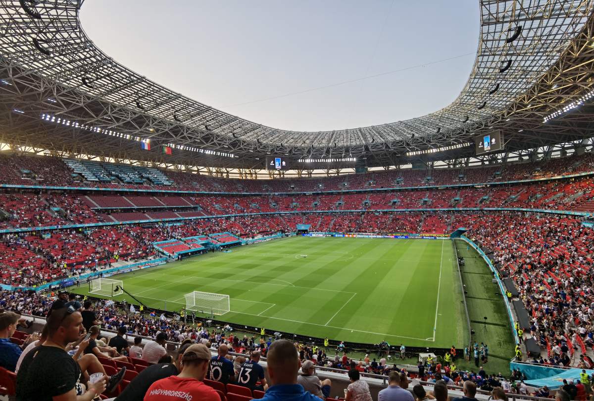 A Puskás Aréna 2021-ben a Franciaország - Portugália mérkőzés előtt.